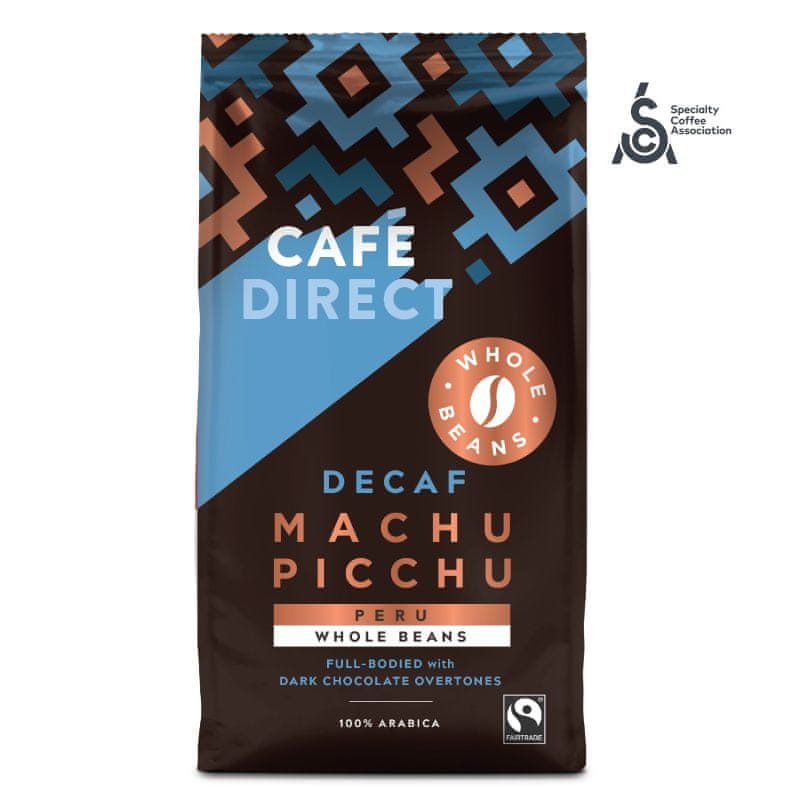 Cafédirect Machu Picchu SCA 82 zrnková káva bez kofeínu 227g